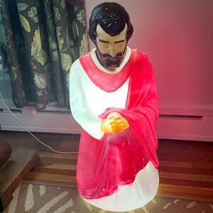 Vintage Empire Nativity Joseph Approx 27" Blow Mold Christmas Plastic Decor